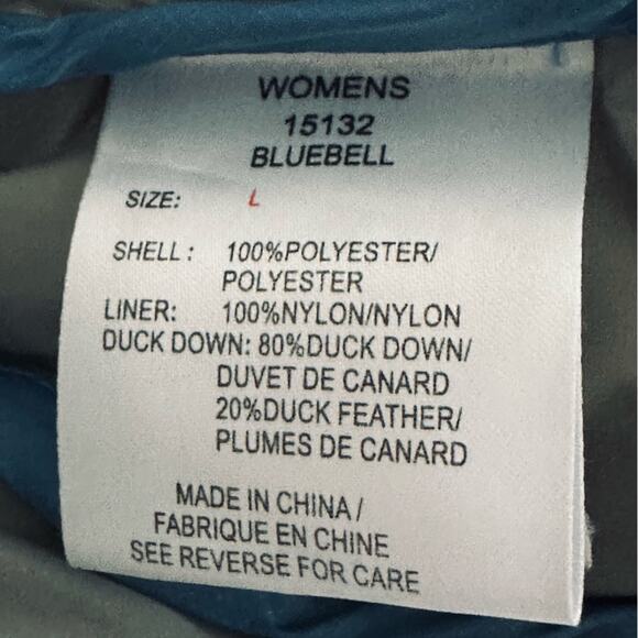 Woolrich Down Puffer Coat baby Blue Size Modern Large Vintage 90s - Picture 6 of 12